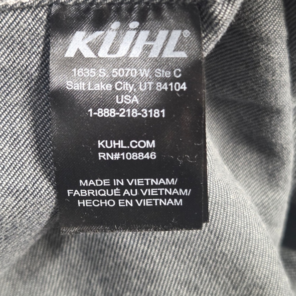 KUHL Button Up Shirt Mens XXL Gray Descendr Flannel Tencel Cotton Long Sleeve - Picture 5 of 8
